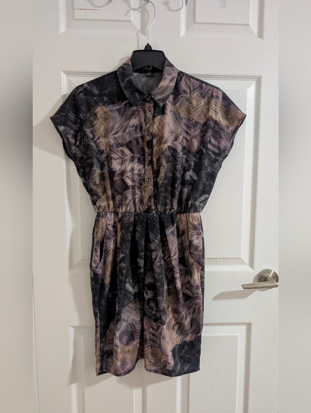 Valérie Dumaine Montreal Shirt Dress Abstract Print Lagenlook Minimalist Chic S